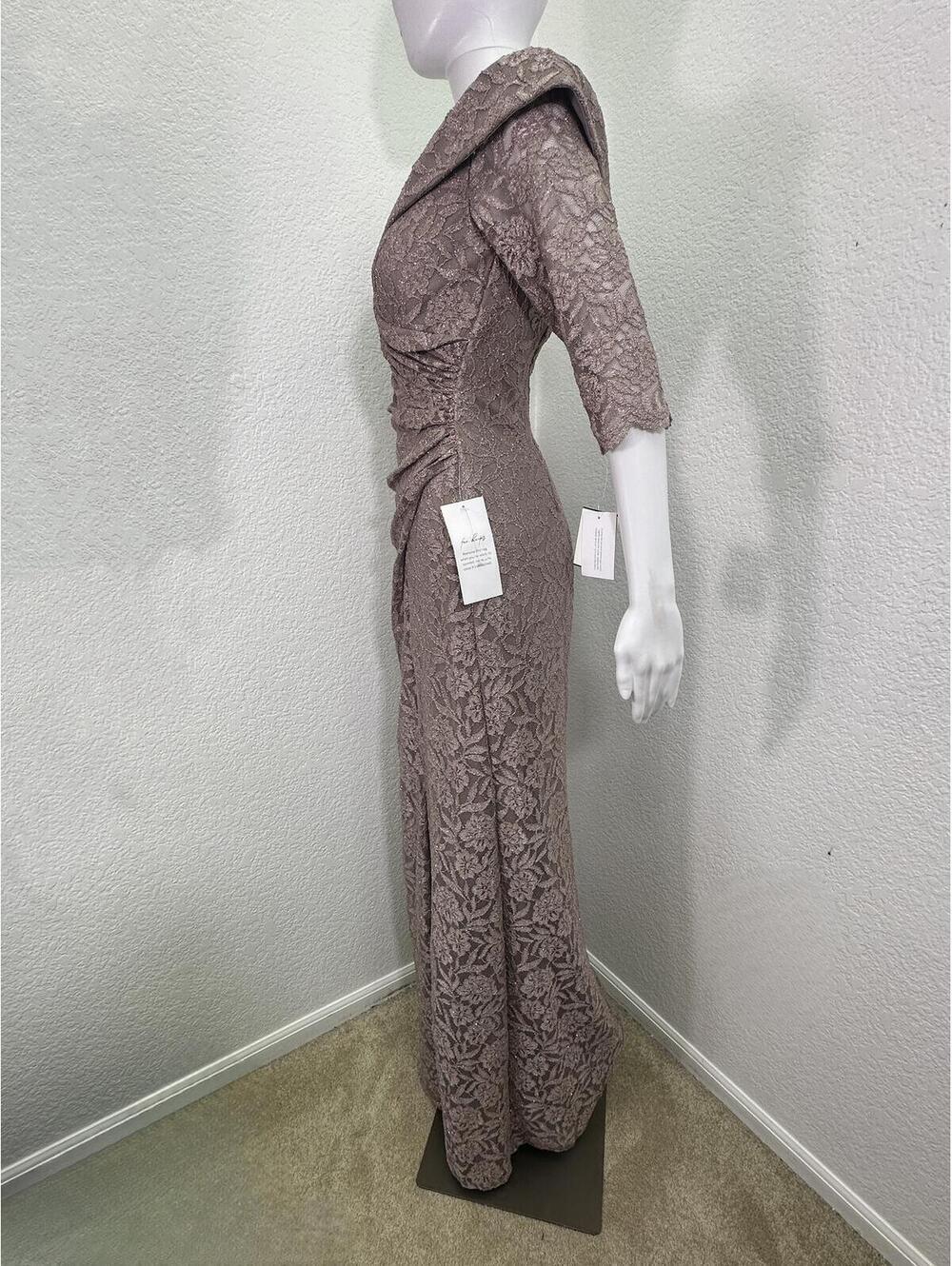 New Sz 8 Oleg Cassini Portobello Glitter Off Shoulder Ruched Mother Of Bride - Picture 3 of 7